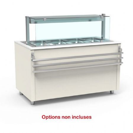 Self-services chaud sur socle, bain-marie à eau, capacité GN 1/1, plage de température +50°C à +90°C - Eratos - SBCCH-2G-B