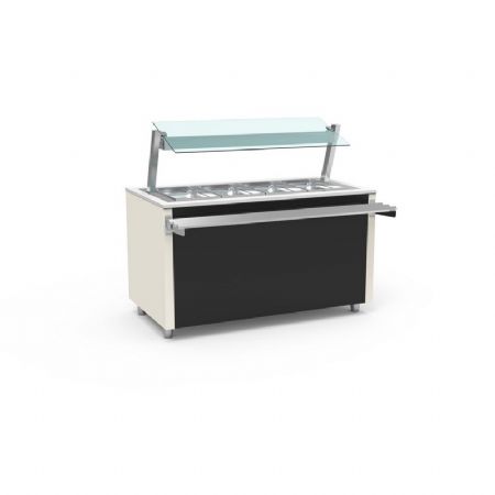 Buffet inox avec cuve froide 0 / +5C pour bacs GN prof 200mm couleur Blanc - 935x850x850mm