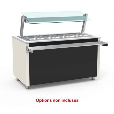 Self-service réfrigéré avec plan de travail en quartz et capacité pour bacs GN 200 mm - Eratos - SBCF-3G-B