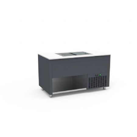 Buffet pro inox avec cuve froide -15 / -20C pour glaces portes coulissantes couleur Gris - 1585x850x850mm