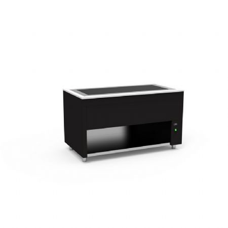 Buffet pro inox avec plaque chaude en verre tremp +50 / +100C couleur Noir - 935x850x850mm