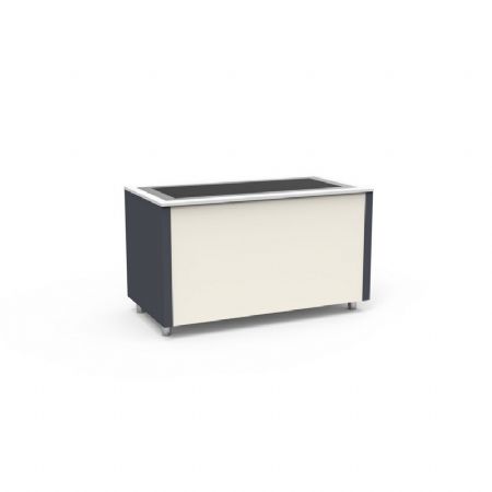 Buffet pro inox avec plaque chaude en verre tremp +50 / +100C couleur Gris - 1260x850x850mm