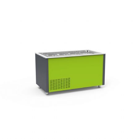 Buffet inox ventil avec cuve froide 0 / +5C pour bacs GN prof 200mm couleur Gris - 935x850x850mm