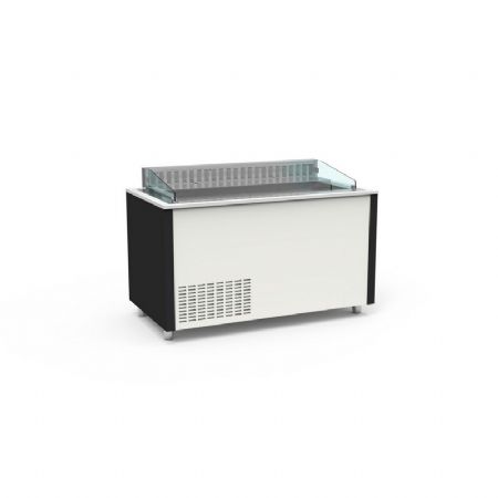 Buffet mural inox ventil avec cuve froide 0 / +5C pour bacs GN prof 200mm couleur Noir -1585x850x850mm