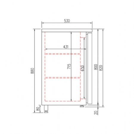 Arrière Bar 3 portes vitrées battantes 490 L positif - Coreco - SBE-200