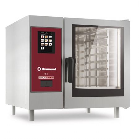 Four gaz professionnel Touch vapeur chaudière convection GN1/1 nettoyage automatique - Diamond Promo - SBGT/06S