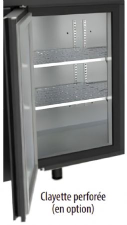 Arrière-bar inox froid positif avec 2 pleines battantes - 1465x530x820 mm