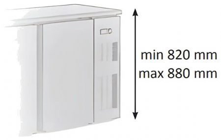 Arrière-bar inox froid positif avec 2 portes vitrées battantes - 1465x530x820 mm