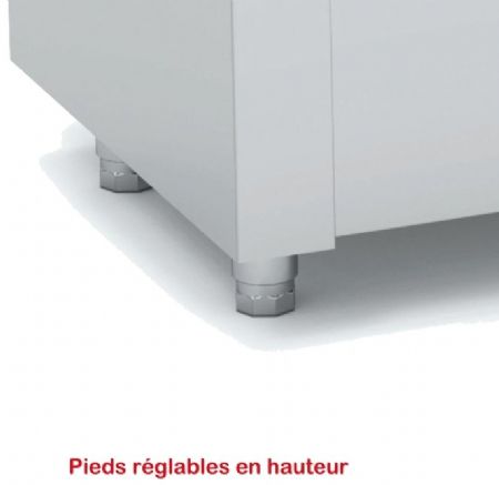 Meuble inox bain-marie à eau avec réserve chaude 5 GN 1/1-200 - 2000x700x850 mm