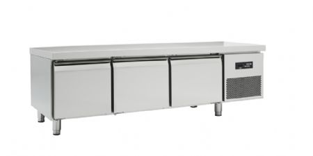 Soubassement professionnel rfrigre inox 3 portes 215L temp -2 / +8C - profondeur 600mm