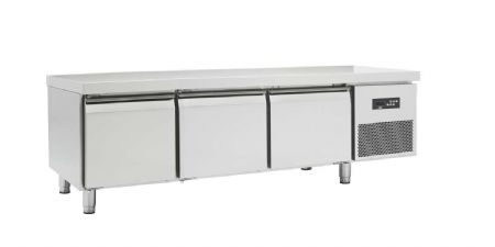 Soubassement professionnel rfrigre inox 3 portes 265L temp -2 / +8C - profondeur 700mm