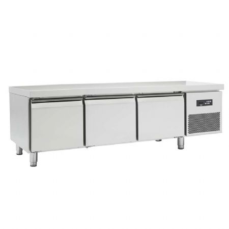 Soubassement professionnel rfrigre -2 / +8C avec 3 portes - profondeur 600 mm - 215L