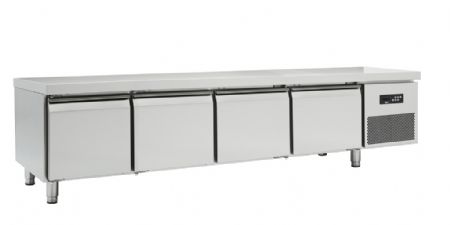 Soubassement professionnel rfrigre inox 4 portes 365L temp -2 / +8C - profondeur 700mm