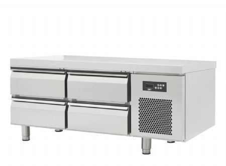Soubassement professionnel rfrigre inox 4 portes 138L temp -2 / +8C - profondeur 600mm