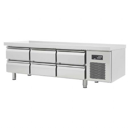 Soubassement professionnel rfrigre -2 / +8C avec 6 tiroirs - profondeur 700 mm - 265L