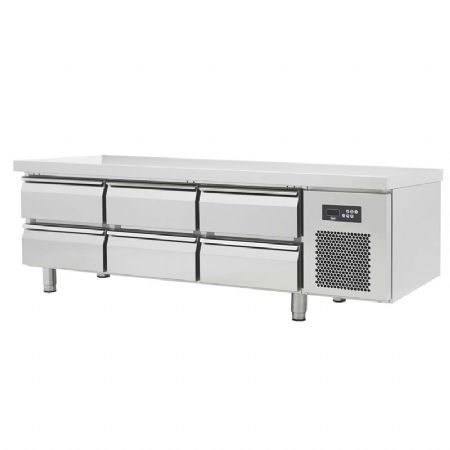 Soubassement professionnel rfrigre -2 / +8C avec 6 tiroirs - profondeur 600 mm - 215L