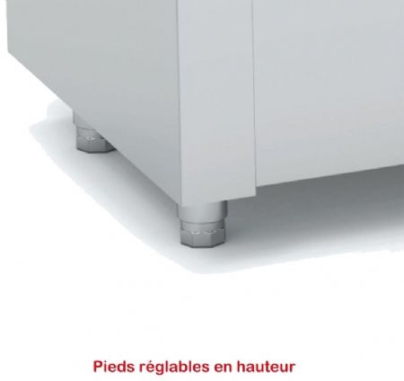 Meuble inox bain-marie sec avec réserve chaude 6 GN 1/1-150 - 2250x700x850 mm