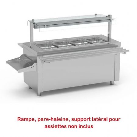 Self-services réfrigérée îlot central avec cuve froide 4 GN1/1 prof. 200 0°/+5°C - Eratos - SCFC-160