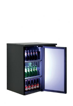 Module arri�re bar 1 porte pleine � charni�res noir - 770x560x820