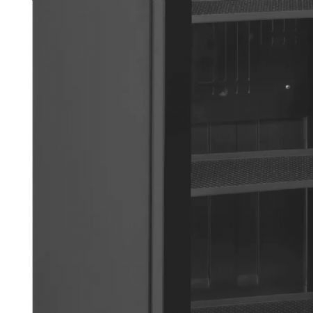Armoire rfrigre positive toute noire avec 1 porte vitre charnires  gauche 350 L - 595 x 595 x 1990 mm