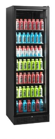 Vitrine rfrigre noire de prsentation avec 1 porte vitre -  347 litres