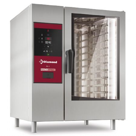 Four professionnel vapeur directe et convection Triphasé auto-nettoyage GN1/1 - Diamond Promo - SDE/10S