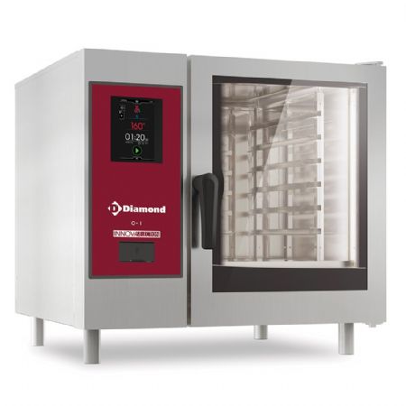 Four mixte professionnel électrique Touch vapeur directe convection 6 niveaux GN 1/1 nettoyage automatique - Diamond - SDET/XC-06 Four mixte professionnel électrique Touch vapeur directe convection 6 niveaux GN 1/1 nettoyage automatique - Diamond - SDET/XC-06