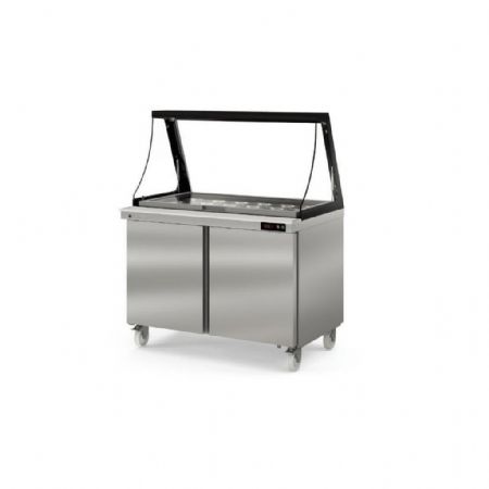 Saladette réfrigérée 1 porte pleine capacité 394 L couvercle rabattable température positive - Coreco - SDTP-48-18-LGL