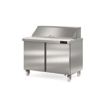 Saladette réfrigérée 2 portes pleines 390 L couvercle rabattable température positive - Coreco - SDTP-48-18