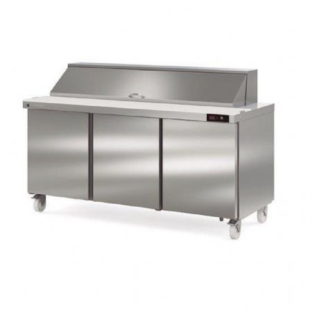 Saladette réfrigérée 3 portes pleines 600 L avec couvercle rabattable - Coreco - SDTP-72-27