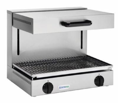 Salamandre électrique de plafond mobile inox avec grille 600x350 mm et 2 zones de chauffe Salamandre électrique de plafond mobile inox avec grille 600x350 mm et 2 zones de chauffe