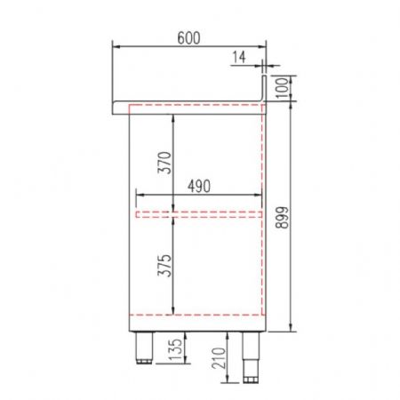 Meuble Bas de Rangement Inox AISI-304 avec dosseret 100 mm - Coreco - SEFM-60-100-S