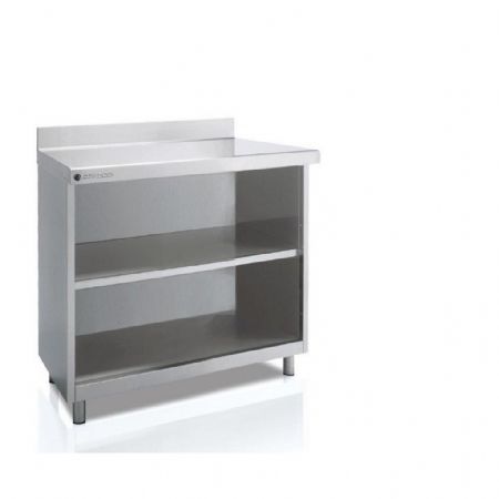 Meuble Bas de Rangement Inox AISI-304 avec dosseret 100 mm - Coreco - SEFM-60-100-S