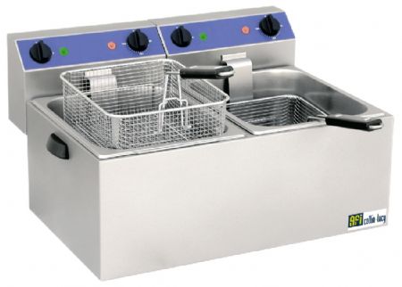 Friteuse lectrique  poser 2 cuves 2x3,25kW - 2x8L