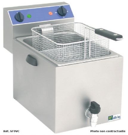 Friteuse lectrique  poser avec vidange pour surgels 1 cuve 5,25kW - 8L