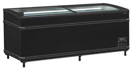 Réfrigérateur/congélateur de supermarché noir - Tefcold - SFI185B HC-CF VS