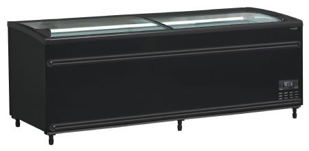 Réfrigérateur/congélateur de supermarché noir 2 couvercles coulissants - Tefcold - SFI210B-CF VS