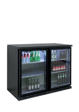 Arrière bar froid noir 2 portes vitrées battantes - température +2/+10°C - 1110x620x840 Arrière bar froid noir 2 portes vitrées battantes - température +2/+10°C - 1110x620x840