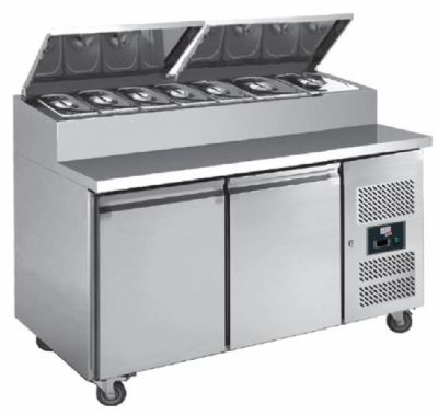 Tablesandwicherie rfrigre inox+2/+8c avec 2portes400x600mm -390 litres