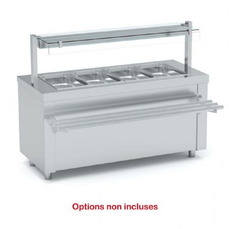 Self-services neutre 4 bacs GN1/1 profondeur 200 1600x700x850 mm - Eratos - SIBMN-160