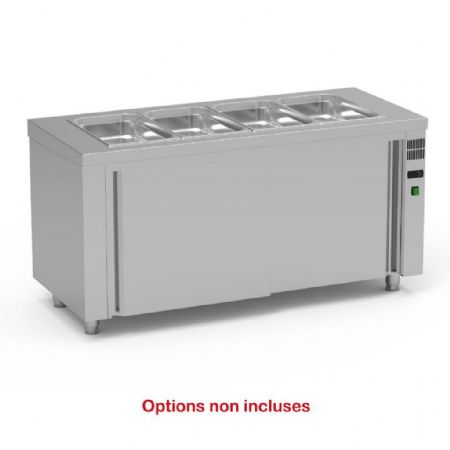 Self-services neutre 1200x700x850 mm réserve 2 portes coulissantes et capacité 3 bacs GN1/1 - Eratos - SIBSN-120
