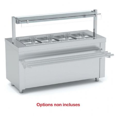 Self-services neutre avec réserve chaude 3 bacs GN 1/1, 1200x700x850 mm - Eratos - SIBSR-120