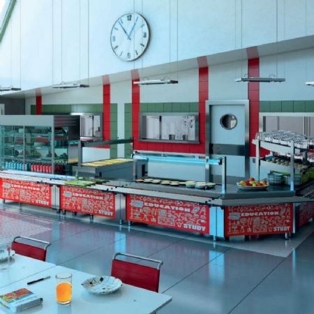 Décoration self enfant panneau frontal bleu angle fermé 90º