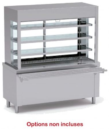 Meuble réfrigéré ouvert self enfant inox base cuve froide avec vitrine 3 niveaux sans réserve - 1600x700x1725