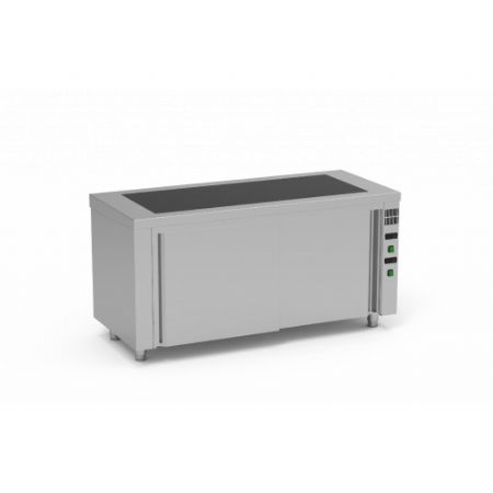 Meuble self enfant inox vitrocramique 3 GN 1/1 avec rserve chaude - 1200x700x850 mm