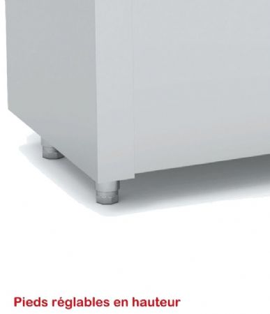 Meuble inox réserve chaude avec 2 portes coulissantes - 1800x700x850 mm