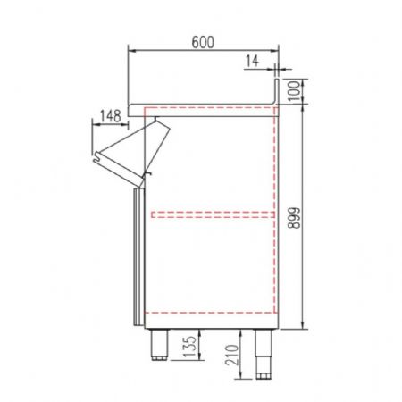 Meuble Bas de Rangement Inox AISI-304 dosseret 100 mm, 1 porte, 1 trémie café et 2 tiroirs neutres - Coreco - SMC-200-S
