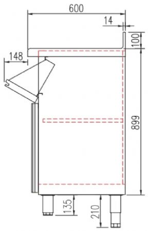Meuble neutre inox adapté pour machine à café avec 2 tiroirs - 2020x600x1040 mm