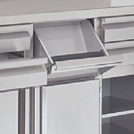 Meuble neutre inox adapté pour machine à café avec 2 tiroirs - 2020x600x1040 mm