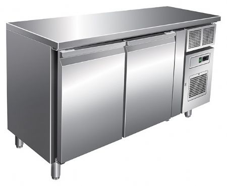 Table desserte réfrigérée positive 260 L - 2 portes - Avec groupe logé - Sans dosseret - Nosem - SN2101TN